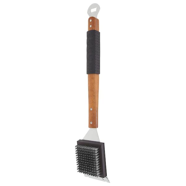 Mr. Bar-B-Q Oversized Grill Brush with Rubber Grip Handle and Bottle Opener Cooking Accessories