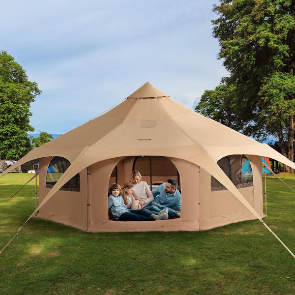 SKYSHALO Canvas Tent, 4 Seasons 5 m/16.4 ft. Bell Tent, Canvas