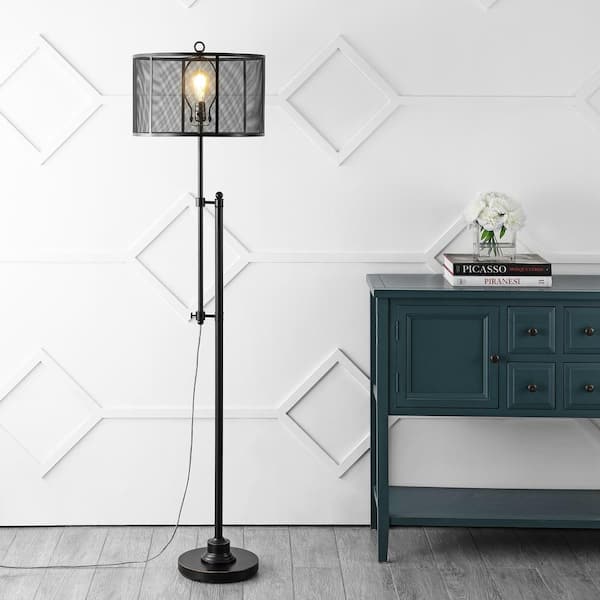 JONATHAN Y Noah 64.5 in. Black Modern Industrial Iron Height