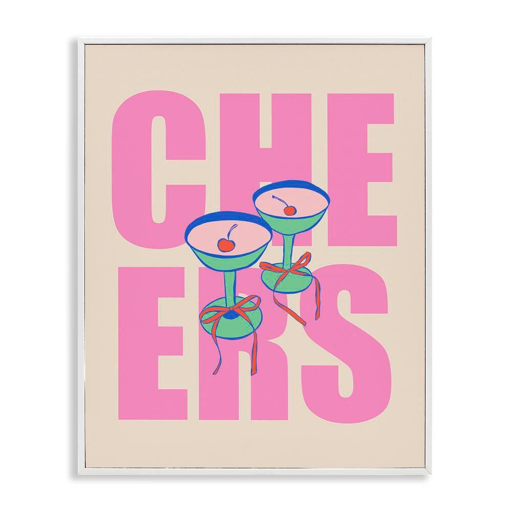 Cheers Martinis & Bows by House of Lulu White Framed Food Giclee Art Print 20 in. x 16 in. price history on PriceWatchPro