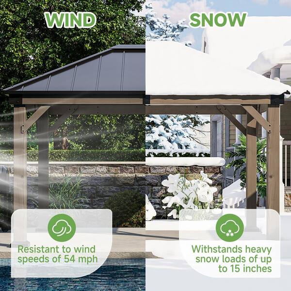 Sizzim 12 ft. x 10 ft. Outdoor Cedar Wood Frame Structure