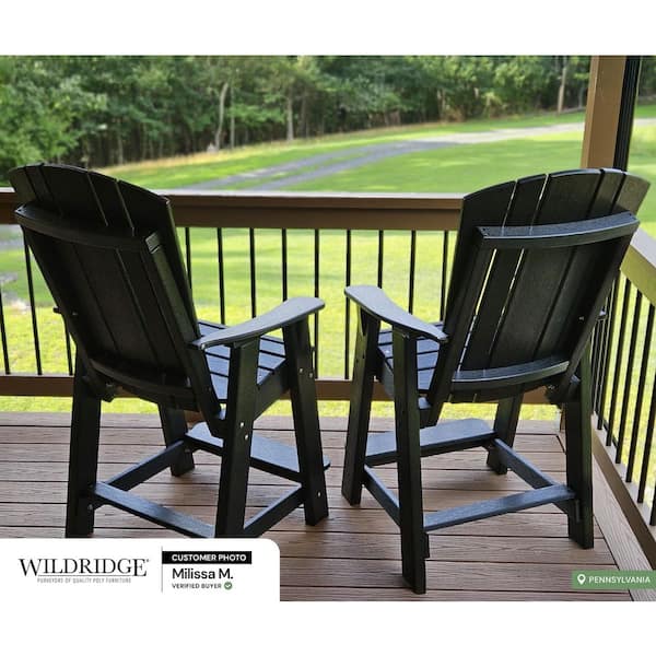 Wildridge Heritage Dark Gray Plastic Outdoor Balcony Chair LCC-150
