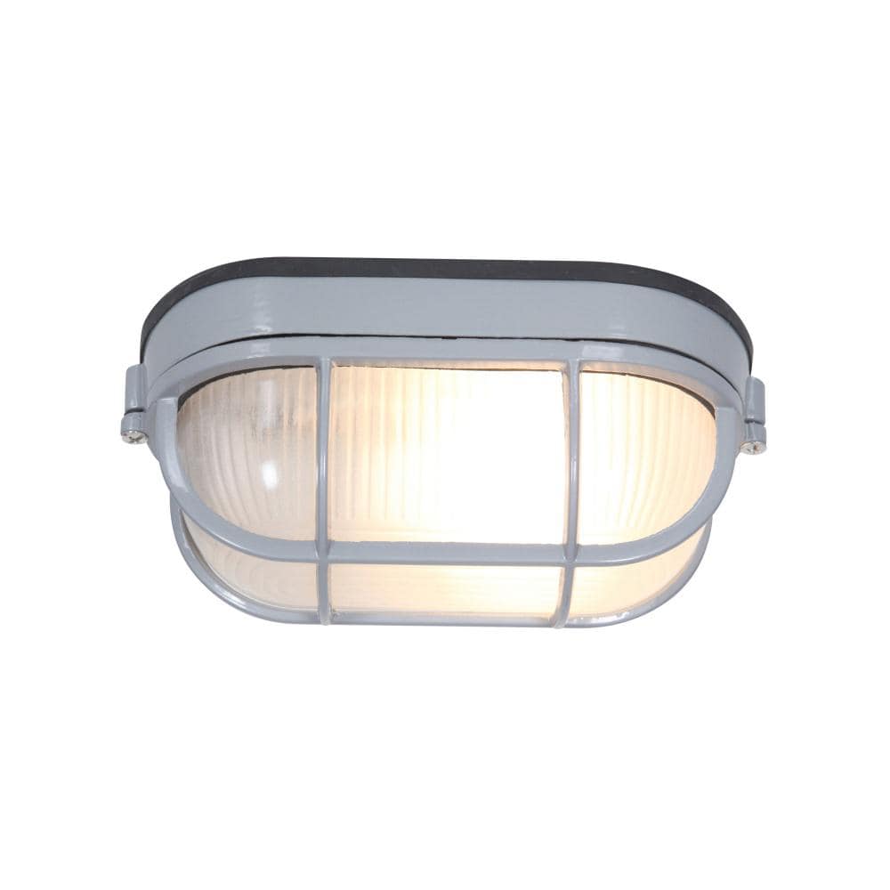 Nauticus Satin Aluminum 8.25" Wall Light with Frosted Shade