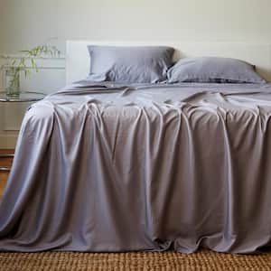 Luxury 100% Viscose from Bamboo Bed Sheet Set (4-pcs), Queen - Platinum