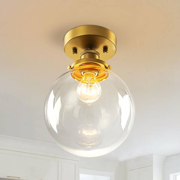 Juli✴︎ RRTYO Julia 7.87 in. W 1-Light Modern Brushed Gold Clear Glass