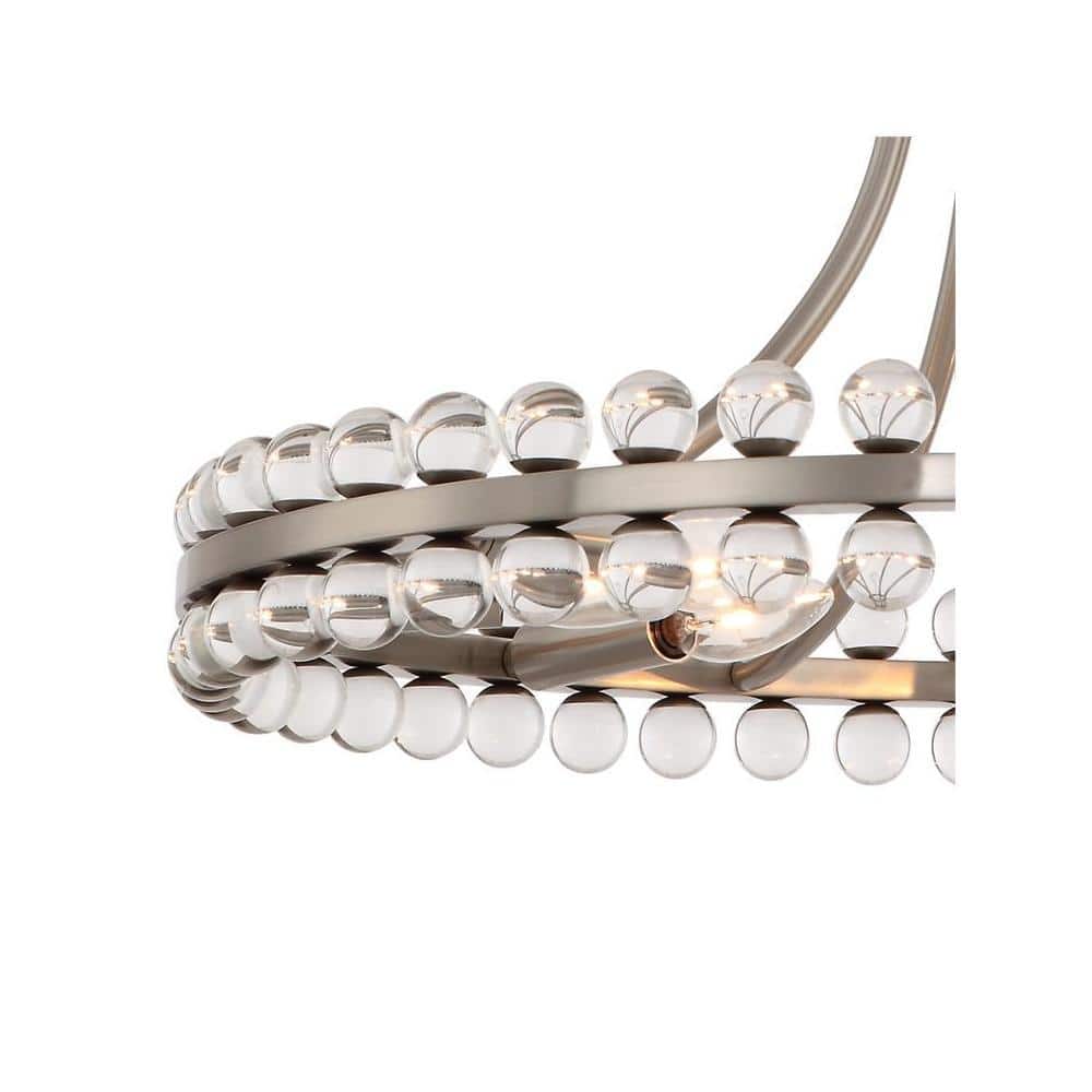 Elegant Brushed Nickel & Crystal 8-Light Chandelier