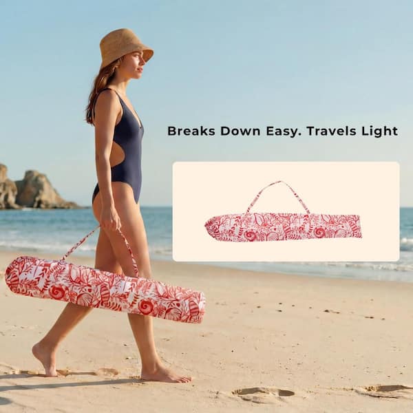 beach patio umbrella in red 6 ft 6 ft. Metal Patio Umbrella with Tassel, Red TGD3-BU2-R
