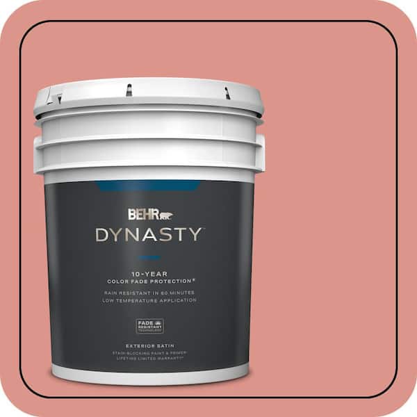 BEHR DYNASTY 5 gal. #180D-4 Coral Serenade Satin Enamel Exterior Stain-Blocking Paint & Primer