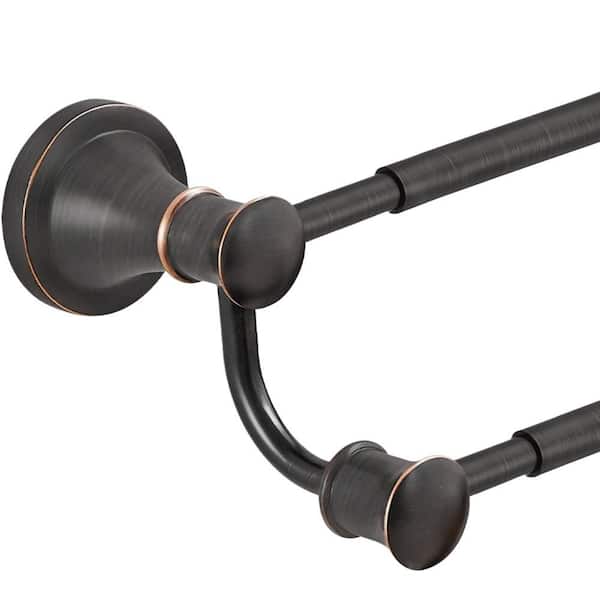 Adjustable Retractable 15-27 in. Stainless Steel Bathroom Towel Bar, Double Towel Bar Rod Hanger, Oil Rubbed Bronze