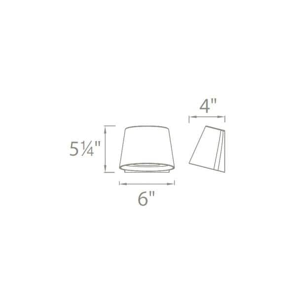 Graphite Gray Sleek LED Outdoor Wall Sconce, Dimmable 12W