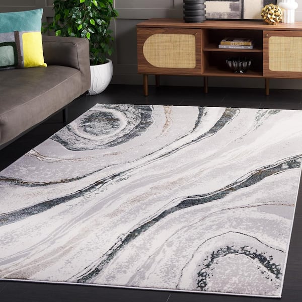 Alenia Gray/Ivory 5 ft. x 7 ft. Agate 2-Toned Area Rug