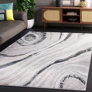 Alenia Gray/Ivory 7 ft. x 7 ft. Agate 2-Toned Square Area Rug