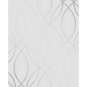 Lisandro Light Grey Geometric Lattice Light Grey Wallpaper Sample