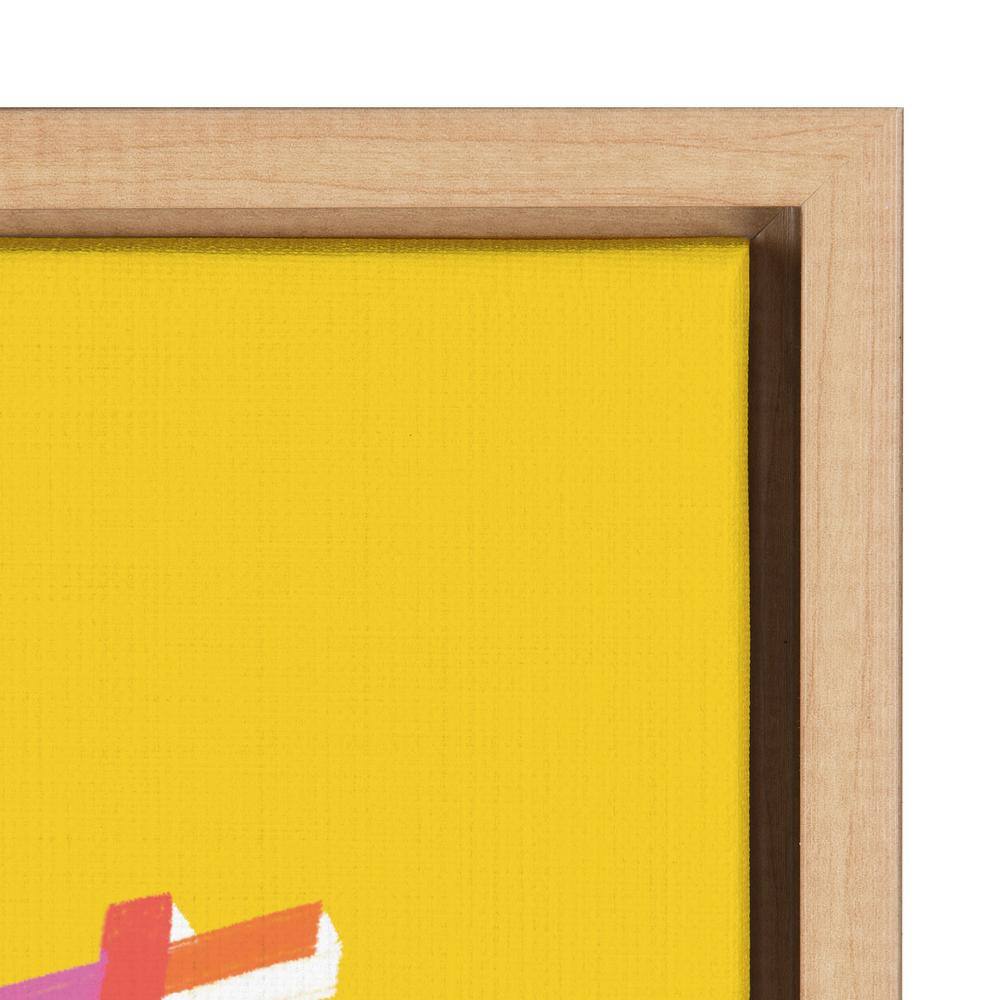 Yellow and Pink Motivational Quote Canvas Print with Natural Frame