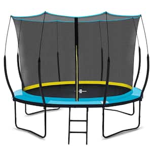 12 ft. Blue Round Trampoline with Safety Enclosure Net