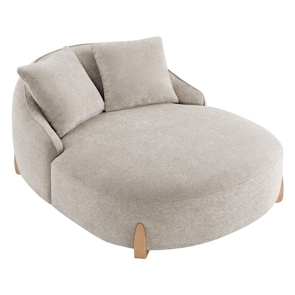 Spruce & Spring Lumo Taupe Performance Fabric Oversized Chaise
