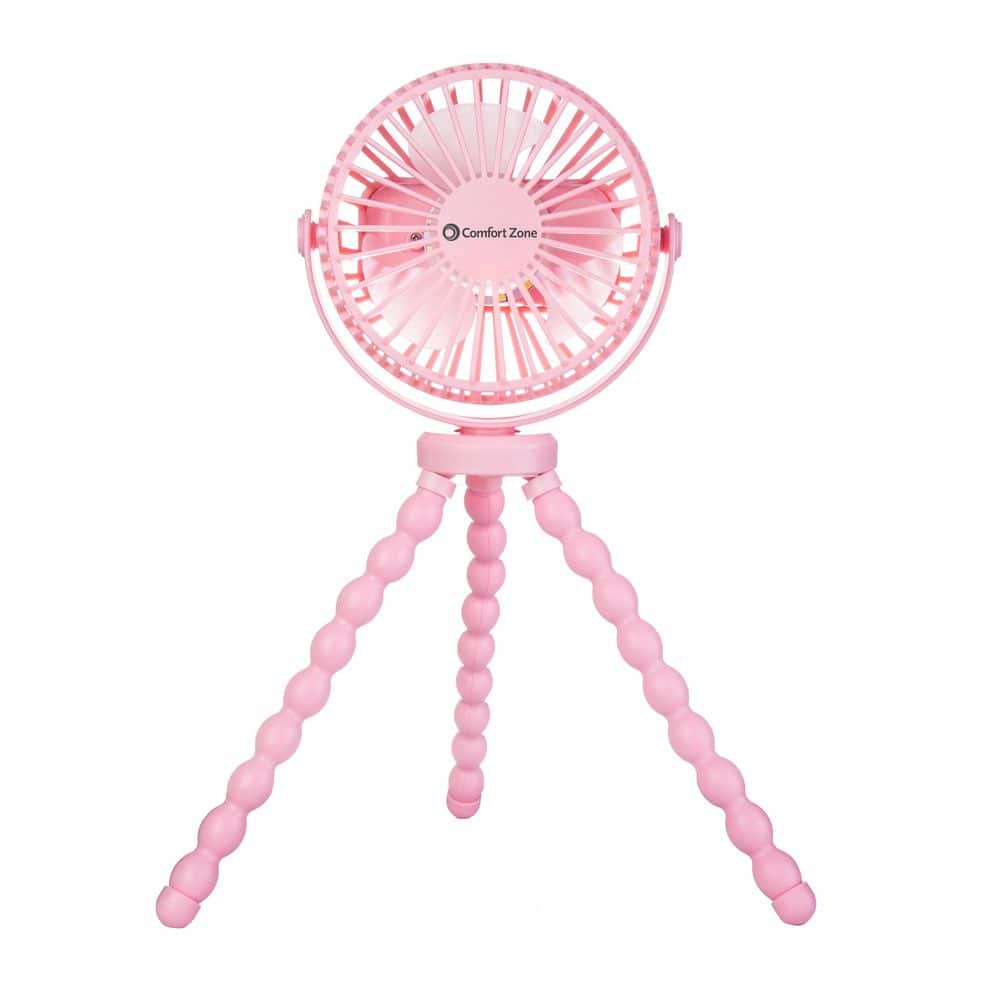 4 in. Tri-Pod Stroller Fan with Flexible Legs, 3-Speed, Rechargeable, Pink price history on PriceWatchPro
