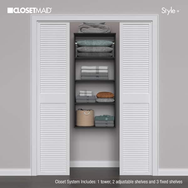 Style+ 25 in. W Noir Hanging Wood Closet Tower