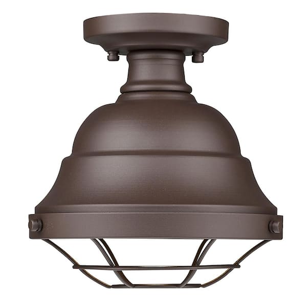 Semi flush store outdoor light