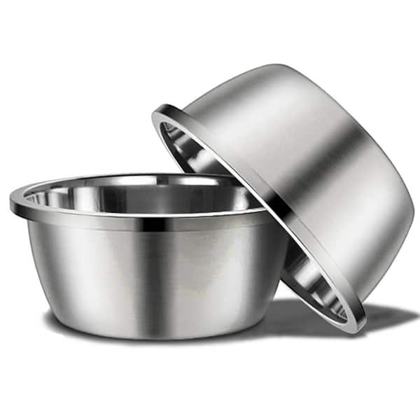 Unbranded Large 176 oz. Stainless Steel Dog Bowl Set of 2 Heavy Duty Metal Food and Water Bowls for Large Breeds BPA-Free