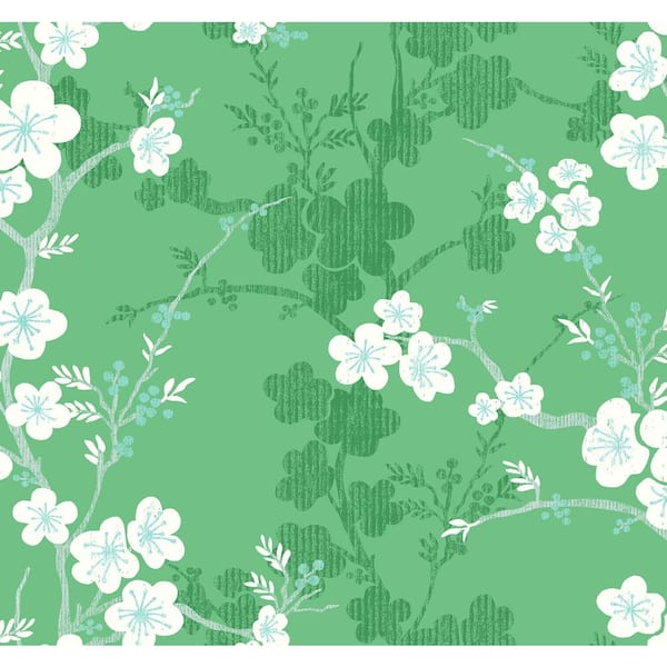 Gabriela Green Floral Paper Strippable Roll (Covers 56.4 sq. ft.)