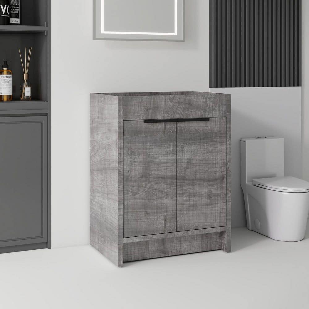 24 in. Bath Vanity Cabinet without Top in Grey with Double Doors, Interior Storage price history on PriceWatchPro