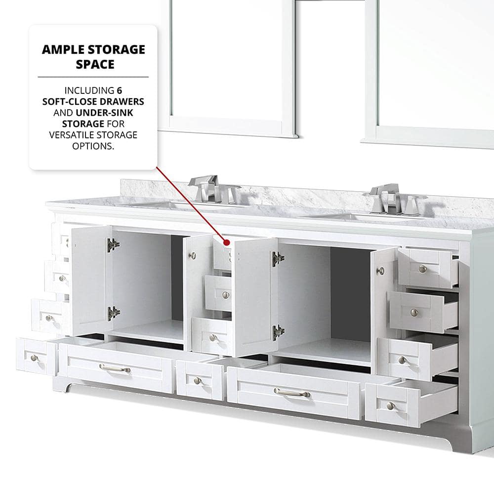 White Double Freestanding Vanity with Ample Storage