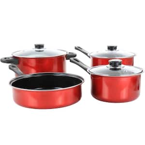 Cardinal 7-Piece Red Nonstick Steel Cookware Set