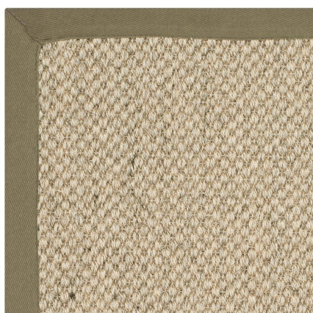 Natural Green Sisal and Jute Area Rug with Cotton Backing