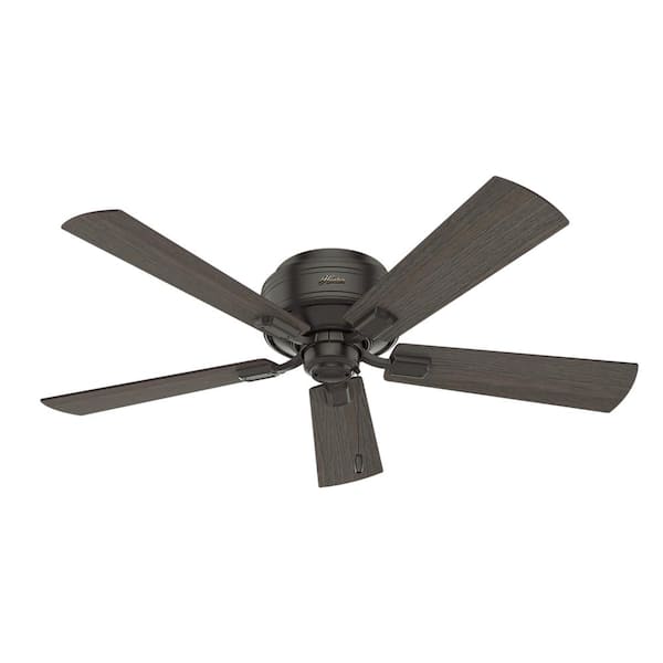 Hunter Crestfield 52-in Noble Bronze LED Indoor Flush mount Ceiling Fan with Light Kit (5-Blade)