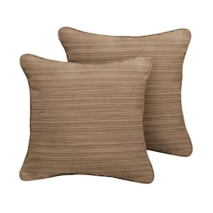 Sunbrella Dupione Walnut Outdoor Corded Throw Pillows (2-Pack)