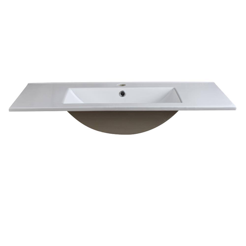 Fresca Torino 36'' White Ceramic Rectangular Bathroom Sink