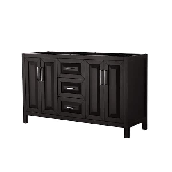 Wyndham Collection Daria 59 in. Double Bathroom Vanity Cabinet Only in Dark Espresso