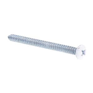 #10 X 2-1/2 in Zinc Plated Steel with White Head Phillips Drive Pan Head Self-Tapping Sheet Metal Screws (25-Pack)