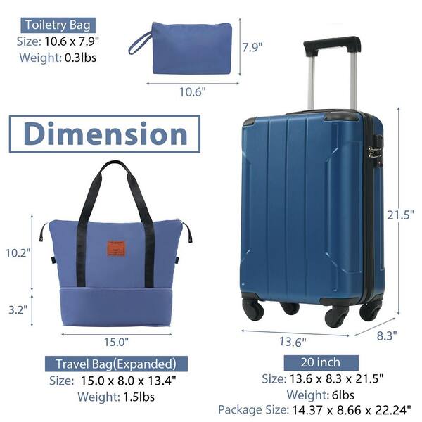 Tatahance 3 -Bag Hardshell 13.6 x 8.3 x 21.5 Plastic Blue Spinner Suitcase set | Z296754CNP73 Tatahance 3 -Bag Hardshell 13.6 x 8.3 x 21.5 Plastic Blue Spinner Suitcase set | Z296754CNP73