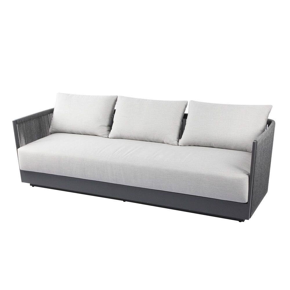 Capri Outdoor Aluminum 3-Seat Sofa with Light Grey Sunbrella Cushions price history on PriceWatchPro