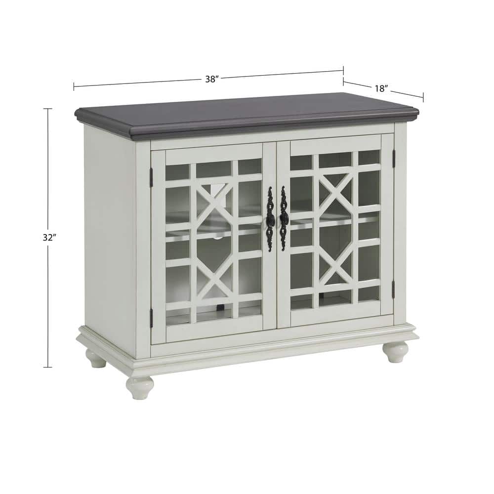 Parisian Antique Market Inspired White and Gray TV Stand