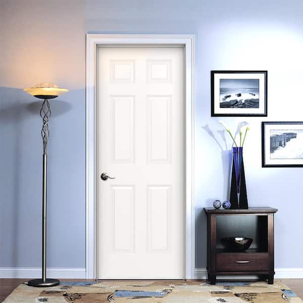 Smooth 6-Panel Primed Molded Single Prehung Interior Door