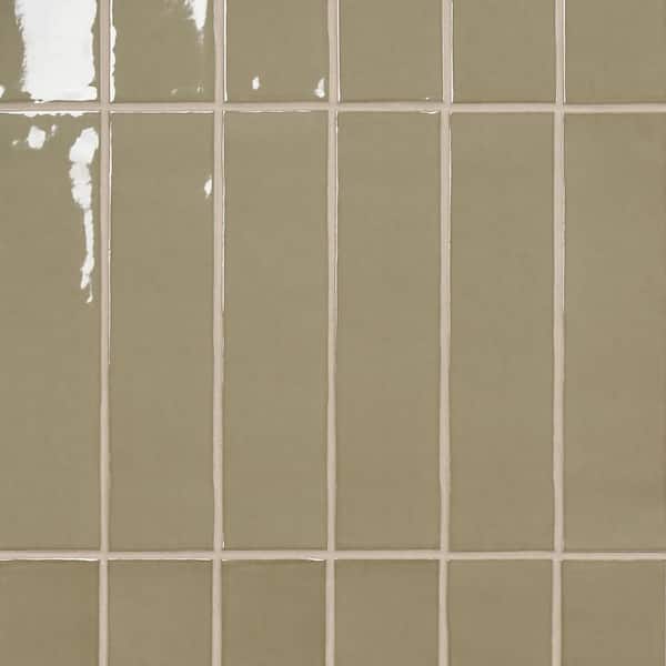 Catalina Kale 3 in. x 12 in. x 8 mm Polished Ceramic Subway Wall Backsplash Tile (10.76 sq.ft./case)