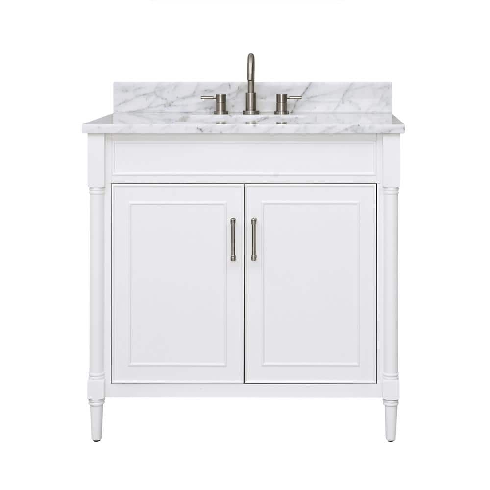 Selene 37'' Elegant White Single Freestanding Bathroom Vanity