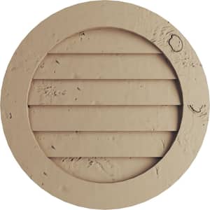 Round 36 in. x 36 in. Primed Tan Timberthane Polyurethane Knotty Pine Non-Functional Gable Vent