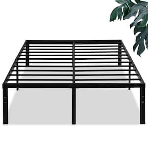 Tall Bed Frames Black, Metal Frame Full Platform Bed With Heavy Duty Platform and Steel Slat, Easy Assembly, Noise Free