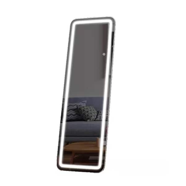 16 in. W x 60 in. H Arched Shape Frameless Tilt Wall Bathroom Vanity Mirror in White