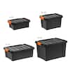 76 Qt. Heavy Duty Plastic Storage Box in Black 500216 - The Home Depot