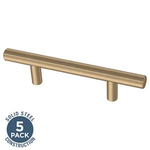 Antimicrobial Properties Solid Bar 3 in. (76 mm) Champagne Bronze Drawer Pulls (5-Pack)