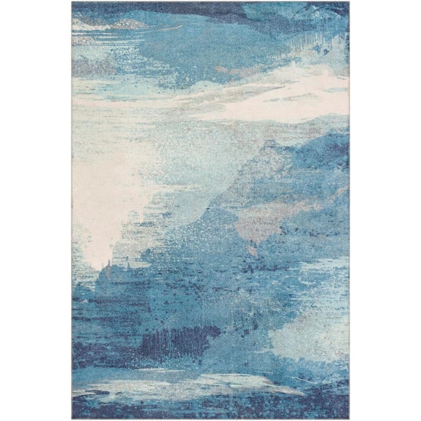 Livabliss Mendon Aqua 4 ft. x 6 ft. Indoor Area Rug