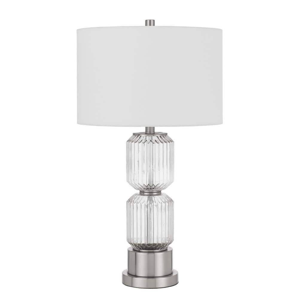 28 in. Nickel Metal Table Lamp with White Drum Shade price history on PriceWatchPro