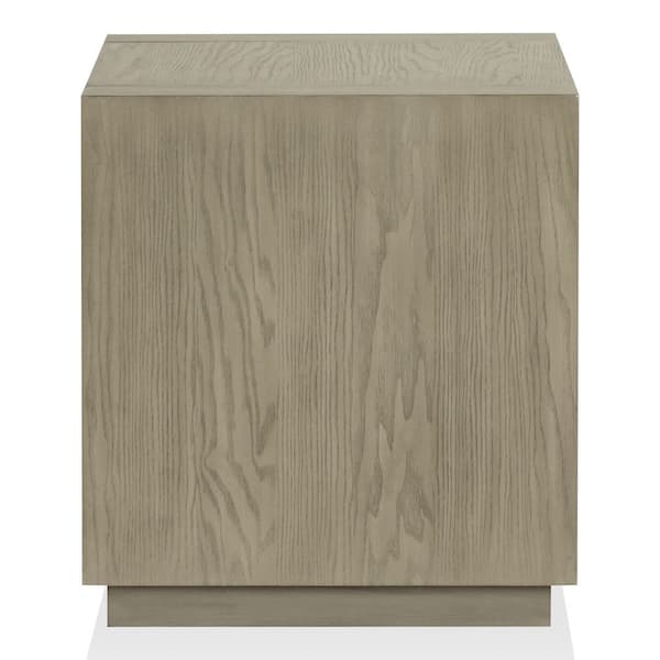 Marc 20 in. Modern Natural Square Wood End Table with Plinth Base