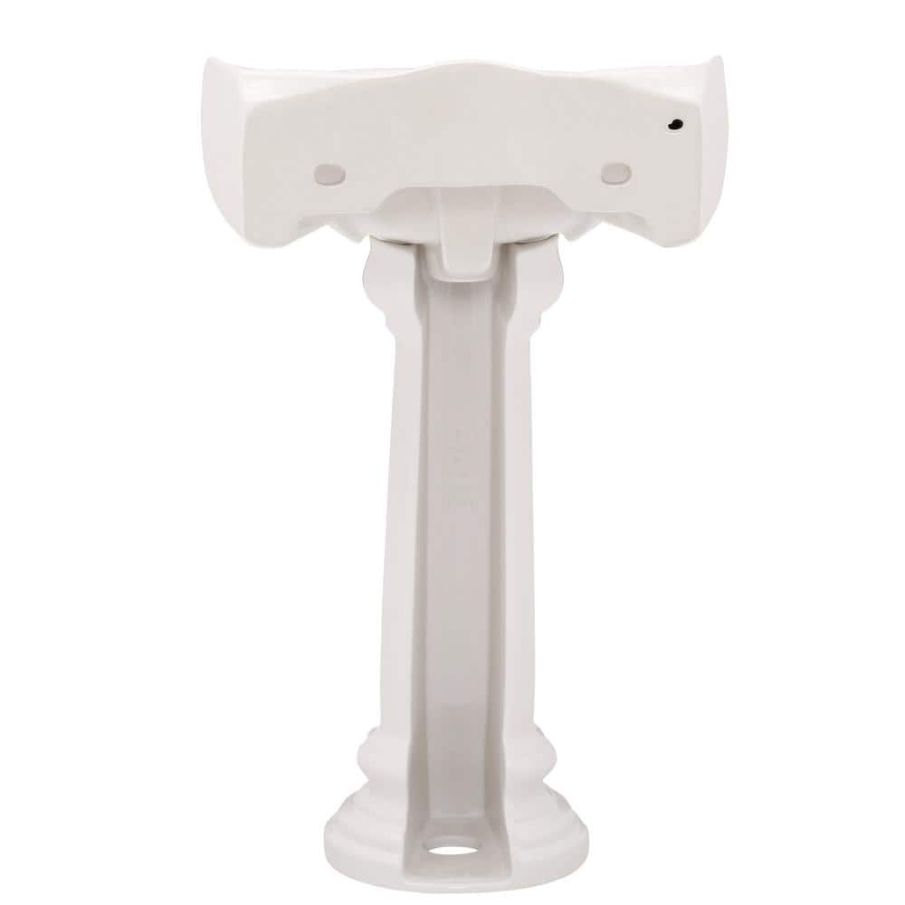 Vicki Bisque Vitreous China Pedestal Bathroom Sink with Overflow