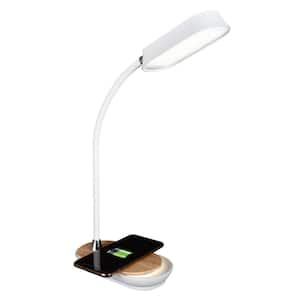 Inspire 18 in. LED Desk Lamp with Wireless Charging, White